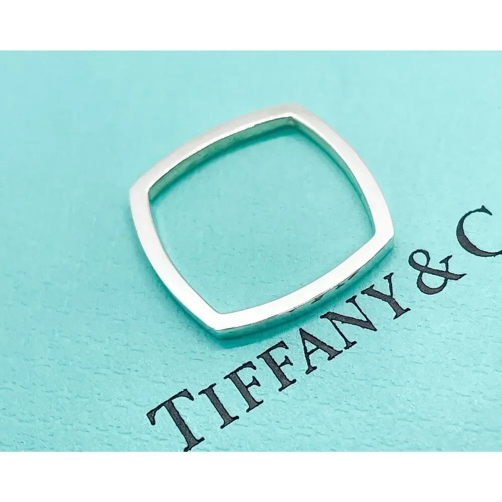 Tiffany & Co. Frank Gehry Torque Square Narrow Ring Sterling Silver Size 4